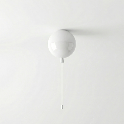 Spherical LED Wall & Ceiling Fixture with Pull Chain in Red Blue Yellow Green Orange White Small Medium Large for Bedroom Playroom Hallway K