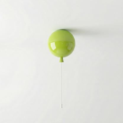 Spherical LED Wall & Ceiling Fixture with Pull Chain in Red Blue Yellow Green Orange White Small Medium Large for Bedroom Playroom Hallway K