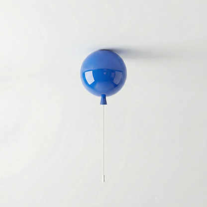 Spherical LED Wall & Ceiling Fixture with Pull Chain in Red Blue Yellow Green Orange White Small Medium Large for Bedroom Playroom Hallway K