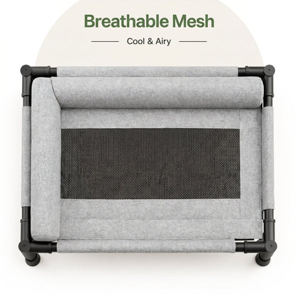 Ortekor Raised Breathable Mesh Dog Bed (Removable Washable Pillow)