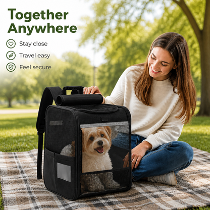 Ortekor Breathable Mesh & Water-Resistant Pet Backpack