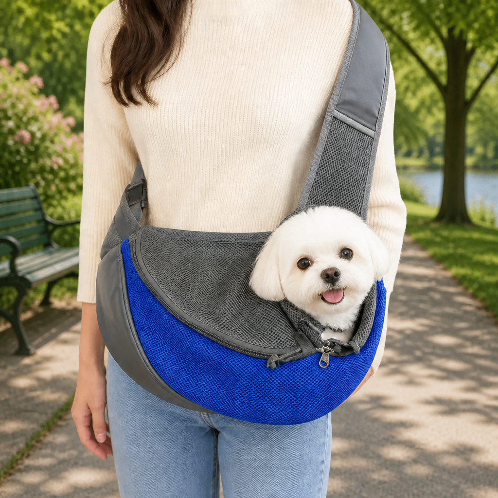 Ortekor Breathable Mesh & Adjustable Crossbody Dog Sling Carrier