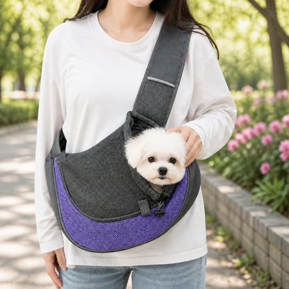 Ortekor Breathable Mesh & Adjustable Crossbody Dog Sling Carrier