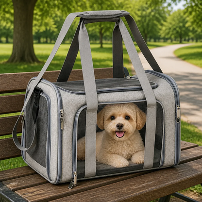 Transportadora para mascotas Ortekor, impermeable y transpirable, aprobada por aerolíneas (con almohadilla de forro polar extraíble)