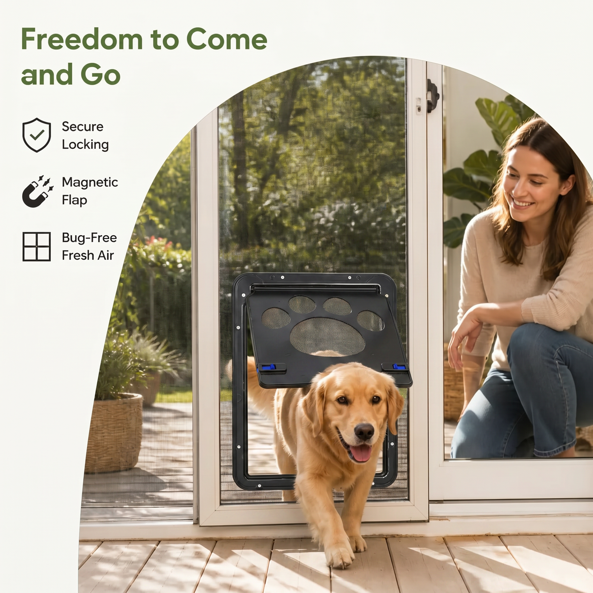 Ortekor Lockable Magnetic Pet Door Flap (8 x 10 In Opening)