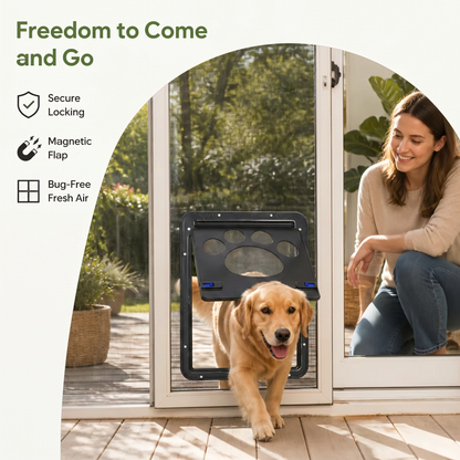 Ortekor Lockable Magnetic Pet Door Flap (8 x 10 In Opening)