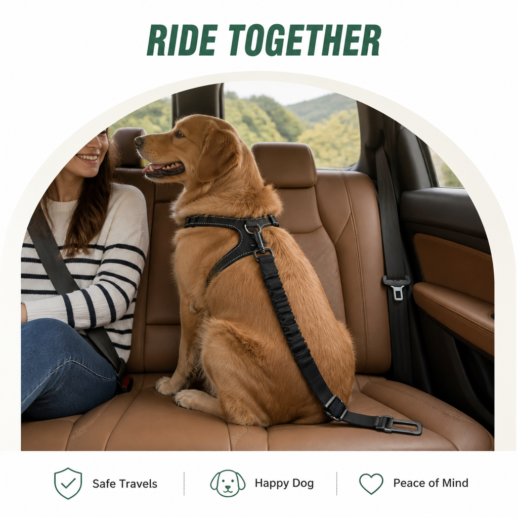 Ortekor Retractable Elastic Nylon Dog Car Seat Belt