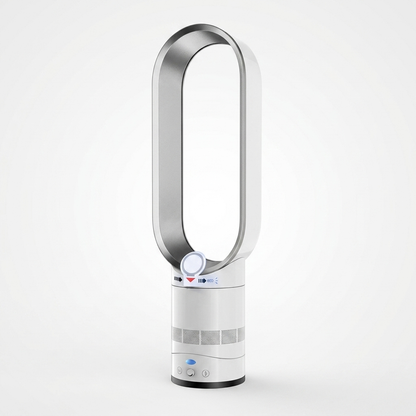 Tower Fan with Air Purifier & Ionizer – Bladeless Oscillating Cooling Fan with 8 Speeds for Bedroom, Office & Living Room