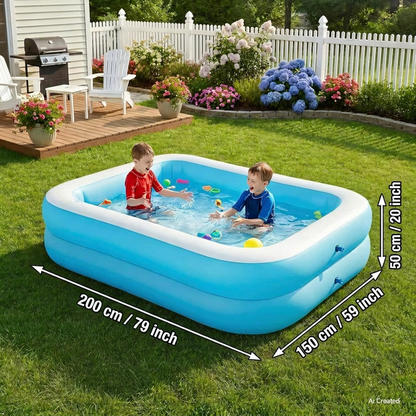 Rectangular Inflatable Pool for Children and Adults – Thickened Design
