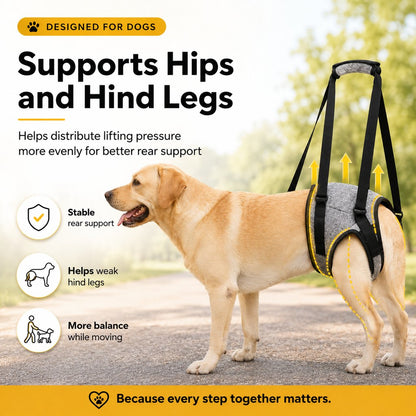 Ortekor Dog Rear Support Harness for Stairs, Walks & Car Rides - Mobility Lift Sling for Senior Dogs with Weak Hind Legs