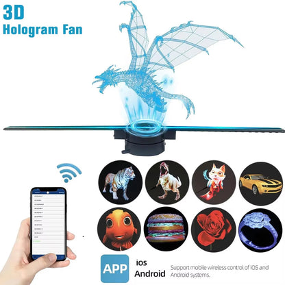 3D Holographic Fan Display – App-Controlled Floating LED Projector for Retail, Events & Advertising
