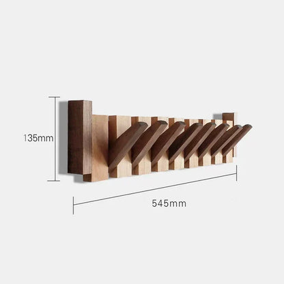Wall-Mounted Coat Rack with Wooden Piano Key Design for Entryway