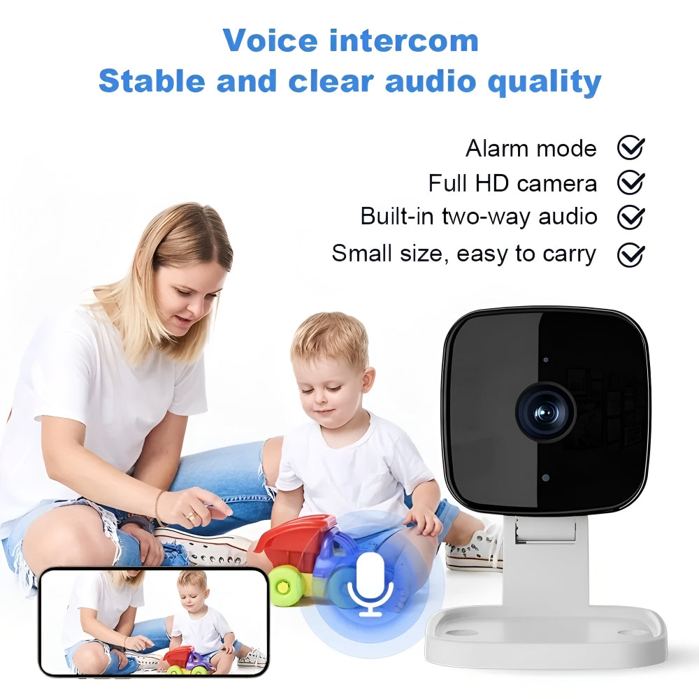 HomeGuard | Cámara de seguridad WiFi para interiores con video HD 1080P | Detección por IA para un monitoreo seguro
