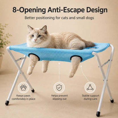 Ortekor Pet grooming rack suitable for cats and small to medium-sized dogs - foldable eight-opening design for convenient home grooming.