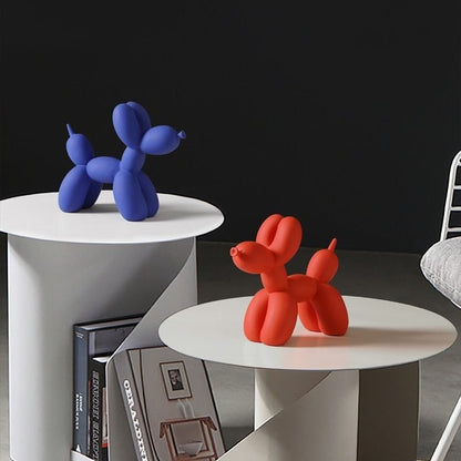 Glossy Resin Balloon Pup Figurine 8.5 Inch Abstract Modern Art Accent for Desk Shelf Mantel Contemporary Home Office Decor Statement Piece