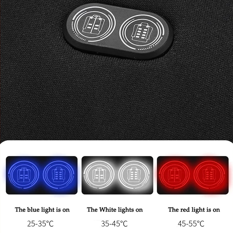 Electric Heated Hoodie with 17 Heating Zones & Dual Temperature Controls for Winter Warmth