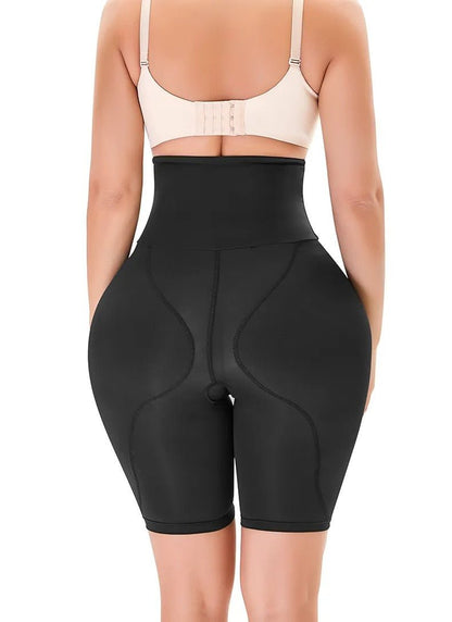 Ropa interior moldeadora con almohadillas integradas para caderas – Braga de compresión de talle alto para mujer – Faja reductora sin costuras para alisar el abdomen