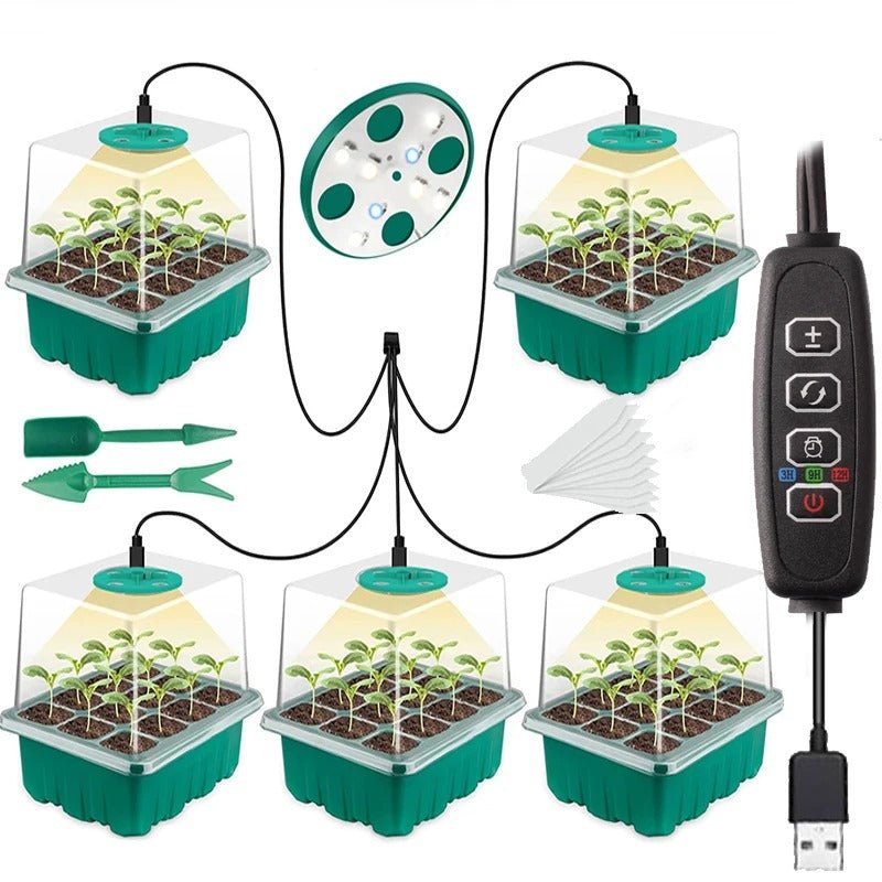 Indoor Seed Starting Kit with LED Grow Lamp for Herbs, Vegetables & Flowers – Year-Round Growing System for Home