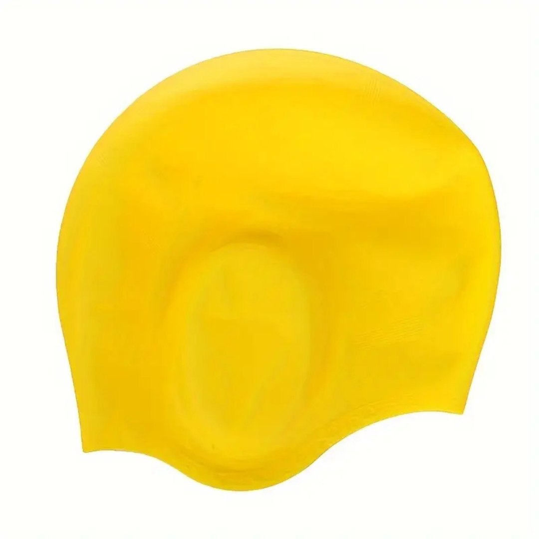 Silicone Swim Cap with Ear Coverage for Pool Training, Long Hair Protection, Chlorine Defense, Men Women Adults, Non-Slip Waterproof