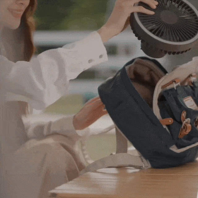 Portable Rechargeable Fan with LED Light & Power Bank Functionality | Compact Design for Travel and Outdoor Use