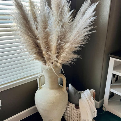 Tallos de hierba de las pampas natural y esponjosa para jarrones | Acentos florales secos de 16-30 pulgadas para decoración de estantes de sala de estar, centros de mesa para eventos, estilo boho