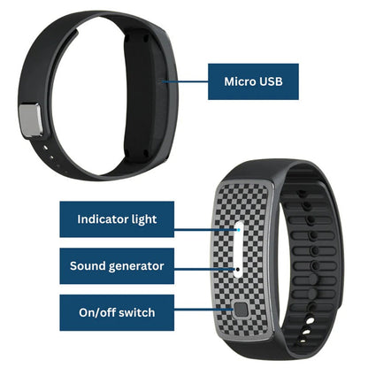 Ultrasonic Insect Repellent Wristband – Rechargeable Bug Deterrent Band for Outdoor Activities, Travel & Camping