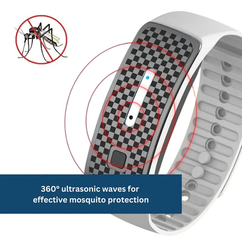 Ultrasonic Insect Repellent Wristband – Rechargeable Bug Deterrent Band for Outdoor Activities, Travel & Camping
