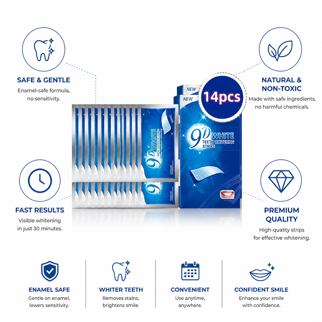 Gentle 9D Teeth Whitening Strips (14 Pieces)