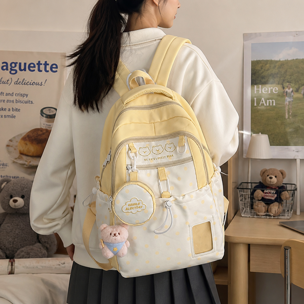 Character-Themed Multi-Pocket Kids Backpack