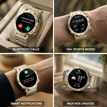1.39-Inch Touchscreen & Wireless Calling Smartwatch (Gold)