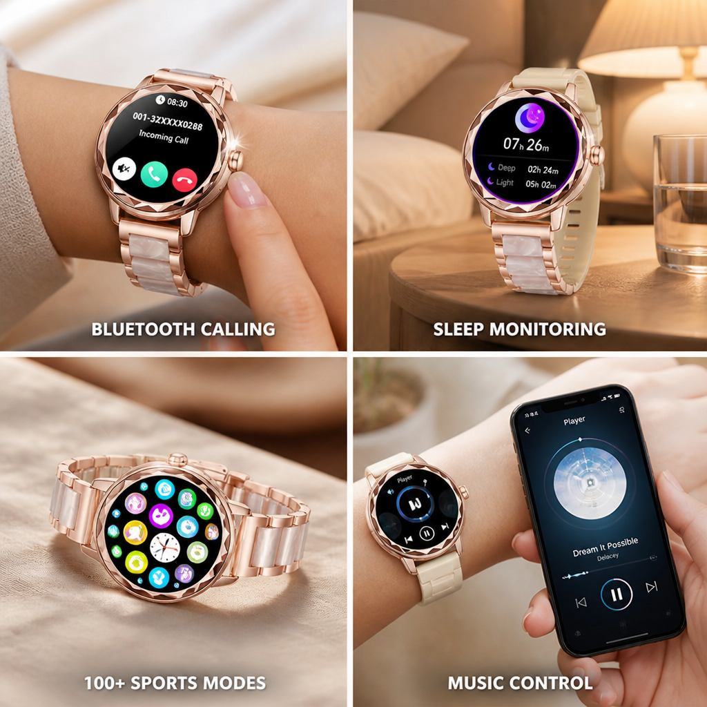 AI Voice & Call-Enabled Smartwatch (100+ Sports Modes)