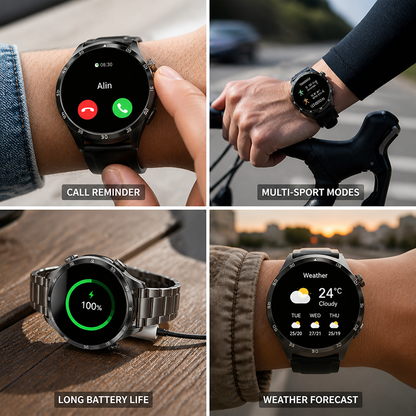 1.5-Inch Touchscreen Fitness Smart Watch (Call & Message Alerts)