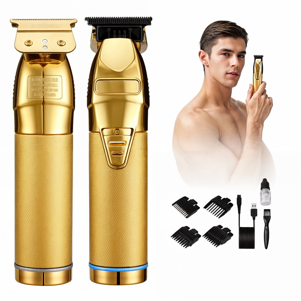 Cortapelos profesional | Recortadora ajustable para hombres con diseño ergonómico | Aseo versátil para todo tipo de cabello