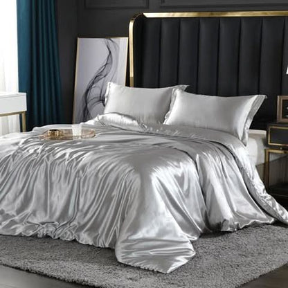 Silk Satin Bedding Collection | 4-Piece Set with Duvet Cover for Ultimate Comfort