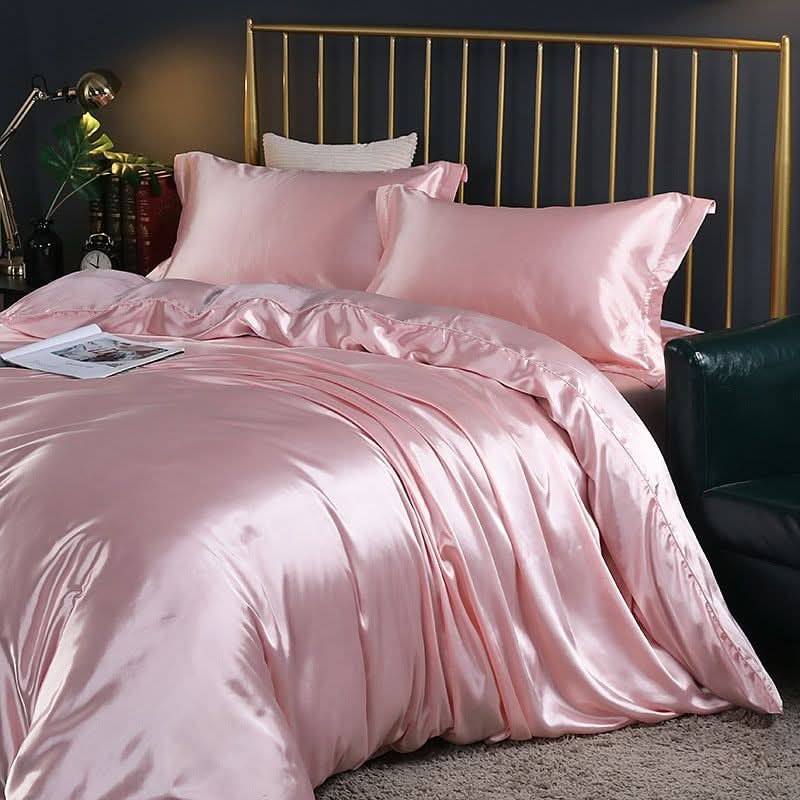 Silk Satin Bedding Collection | 4-Piece Set with Duvet Cover for Ultimate Comfort