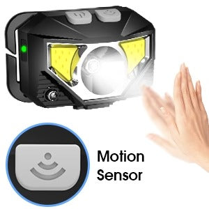 Faros LED brillantes con sensor de movimiento, paquete de 2 unidades