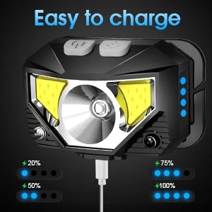 Faros LED brillantes con sensor de movimiento, paquete de 2 unidades