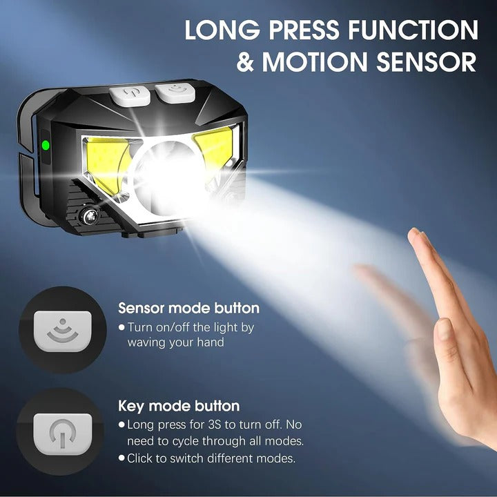 Faros LED brillantes con sensor de movimiento, paquete de 2 unidades