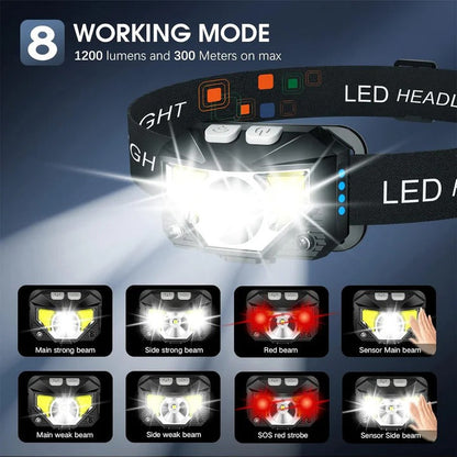 Faros LED brillantes con sensor de movimiento, paquete de 2 unidades