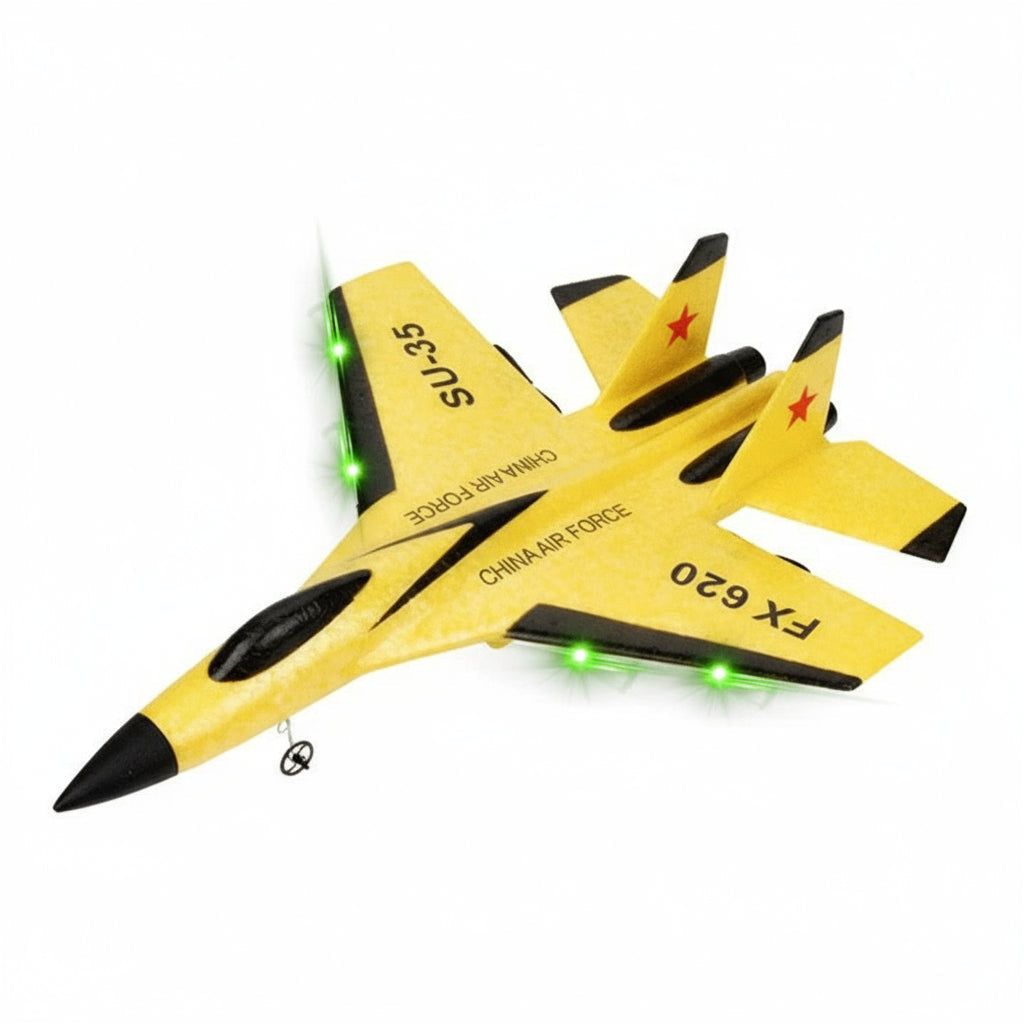Avión RC LED con control remoto, planeador de radio de 2.4GHz