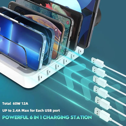 Estación de carga USB múltiple compacta