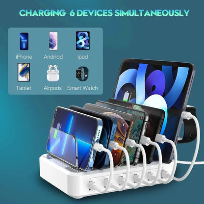Estación de carga USB múltiple compacta