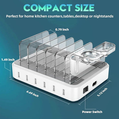 Estación de carga USB múltiple compacta