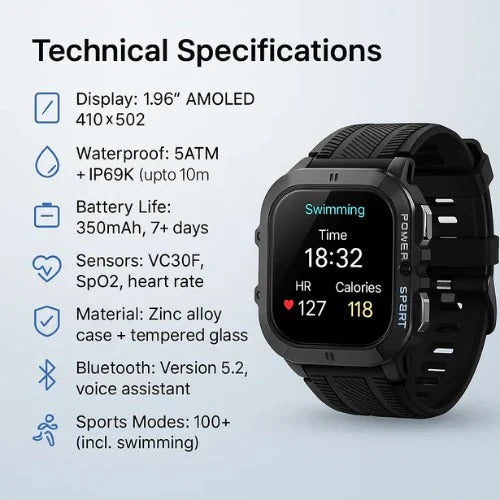 Reloj deportivo impermeable