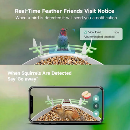 Comedero inteligente para pájaros con cámara WiFi