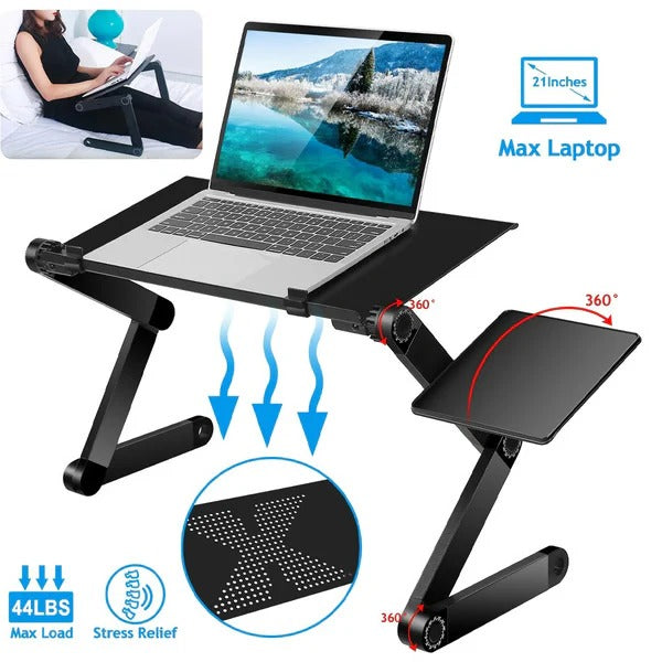 Mesa de soporte compacta y ajustable para computadora portátil