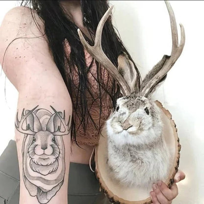 Arte de pared decorativo de Jackalope de madera