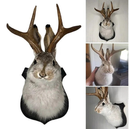 Arte de pared decorativo de Jackalope de madera