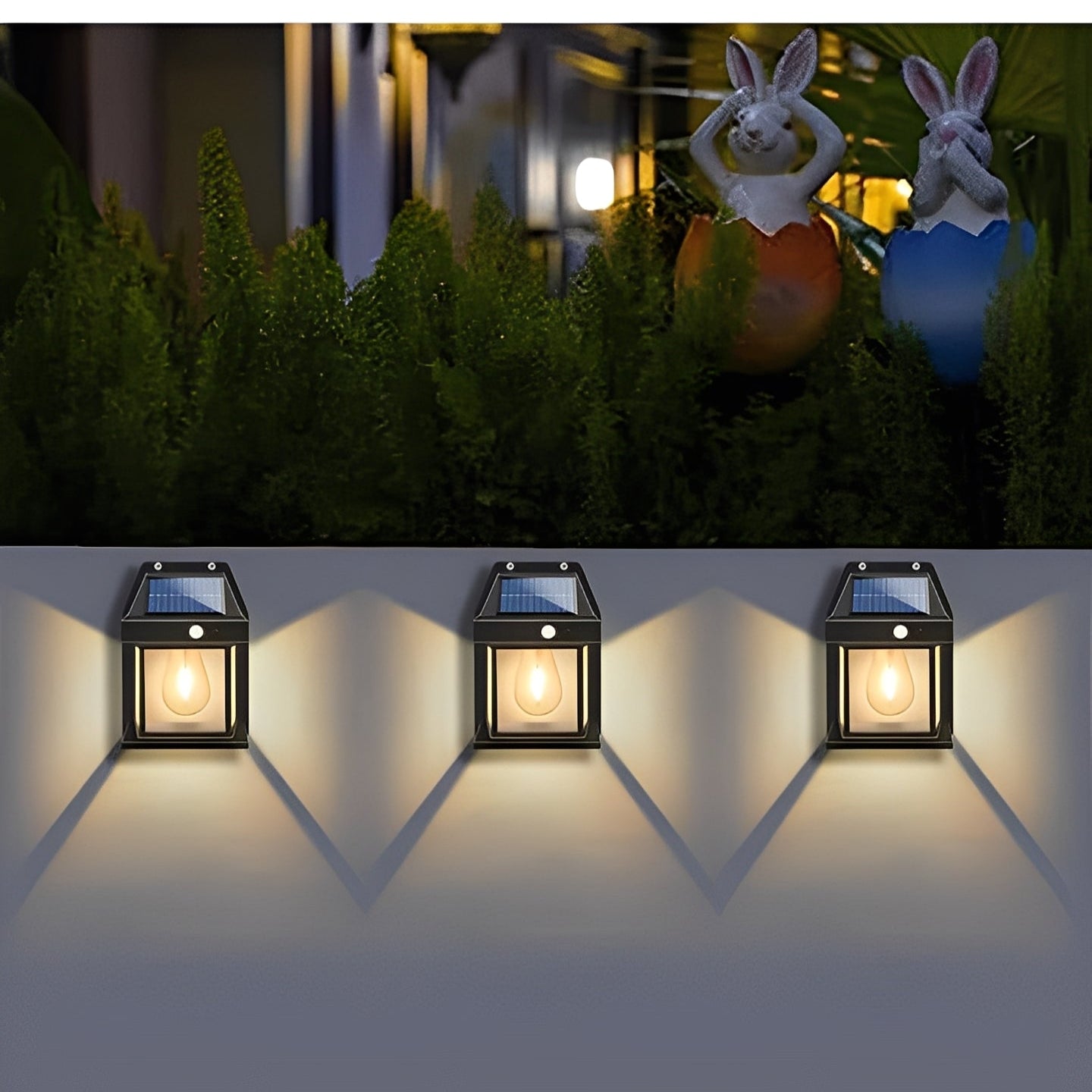 Luces de pared exteriores con sensor de movimiento de bajo consumo, paquete de 2