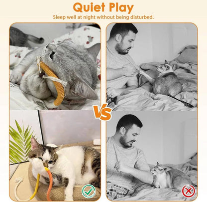 Divertido juego de juguetes para gatos con pelotas arrugadas y cuerda